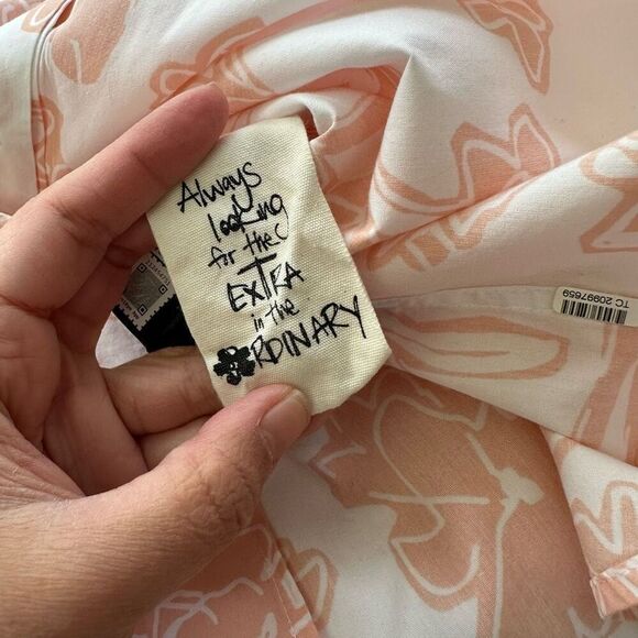 Ted Baker London Tello Peach Floral Button-Up Shirt Long Sleeve sz 4 Large - Picture 9 of 14